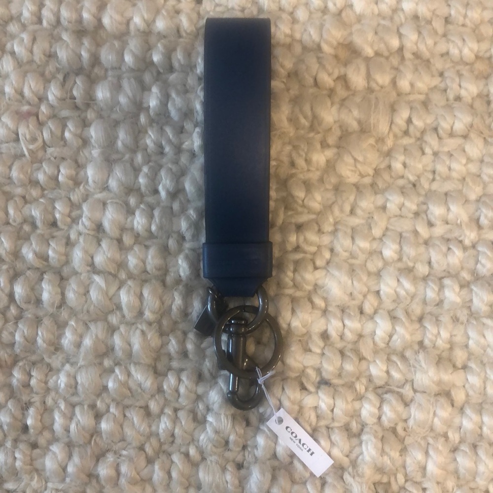 COACH Loop Keychain Blue NWT